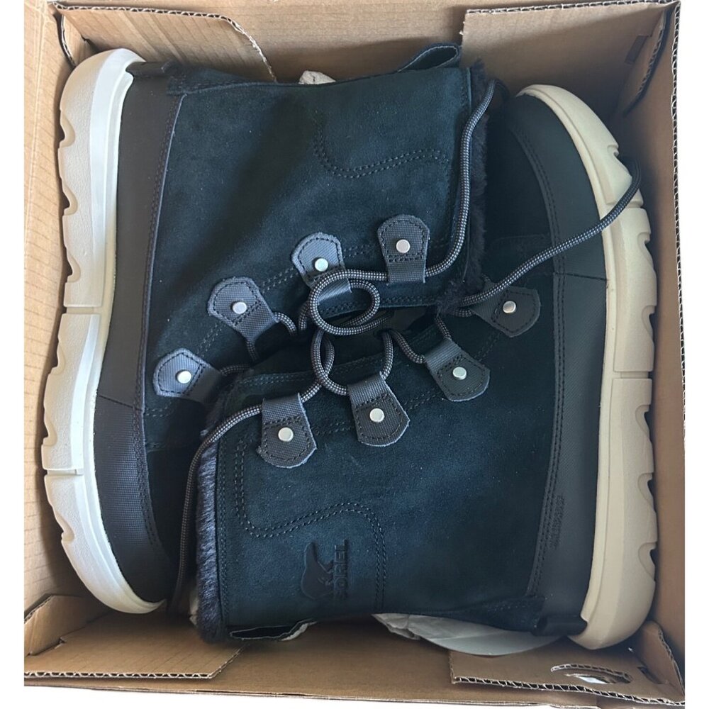 Sorel Explorer II Joan Faux Fur Waterproof Lace-Up Boots Black Women's 11 New - Picture 6 of 6